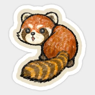 Cute red panda looking back Sticker